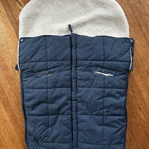 Navy Quilted Stroller Cozy with Sherpa Lining - Excellent condition
